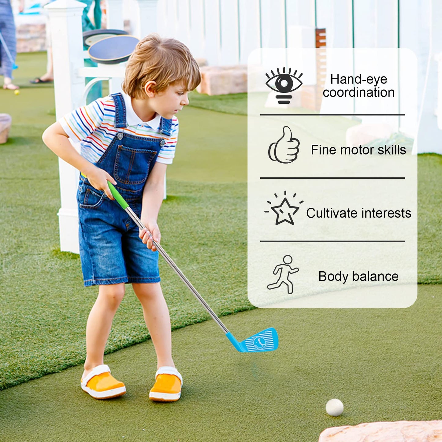Liberry Kids Golf Club Set  Retractable Toy Golf Clubs for Toddlers  Mini Golf Set for Children Age 3 4 5 Years Old