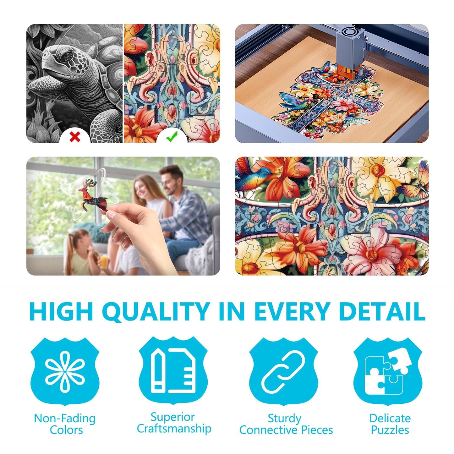 Wooden Puzzles for mature-themeds - Blessing Cross Wood Puzzle  Unique Shaped Wooden Jigsaw Puzzles for mature-themeds  Wood Puzzles mature-themed  Perfect for Birthday Gift 190 Pieces 11.4 x 8in  Medium