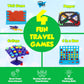 Point Games 4-in-1 Travel Games Set - Fun Airplane & Road Trip Essentials for Kids, Easy Storage, Critical Thinking & Brain Development