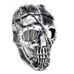 STORM BUY ] Steampunk Style Metallic Scary Horror Skeleton Mask for Halloween Costume Cosplay Party (Silver)
