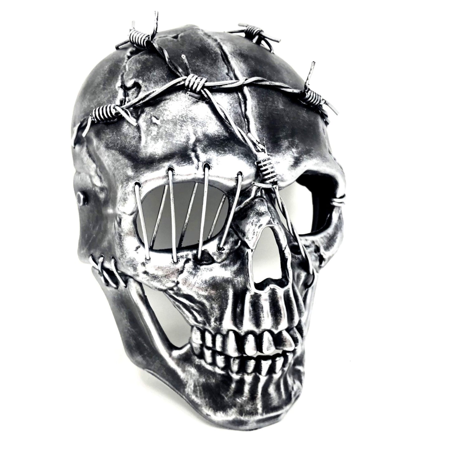 STORM BUY ] Steampunk Style Metallic Scary Horror Skeleton Mask for Halloween Costume Cosplay Party (Silver)