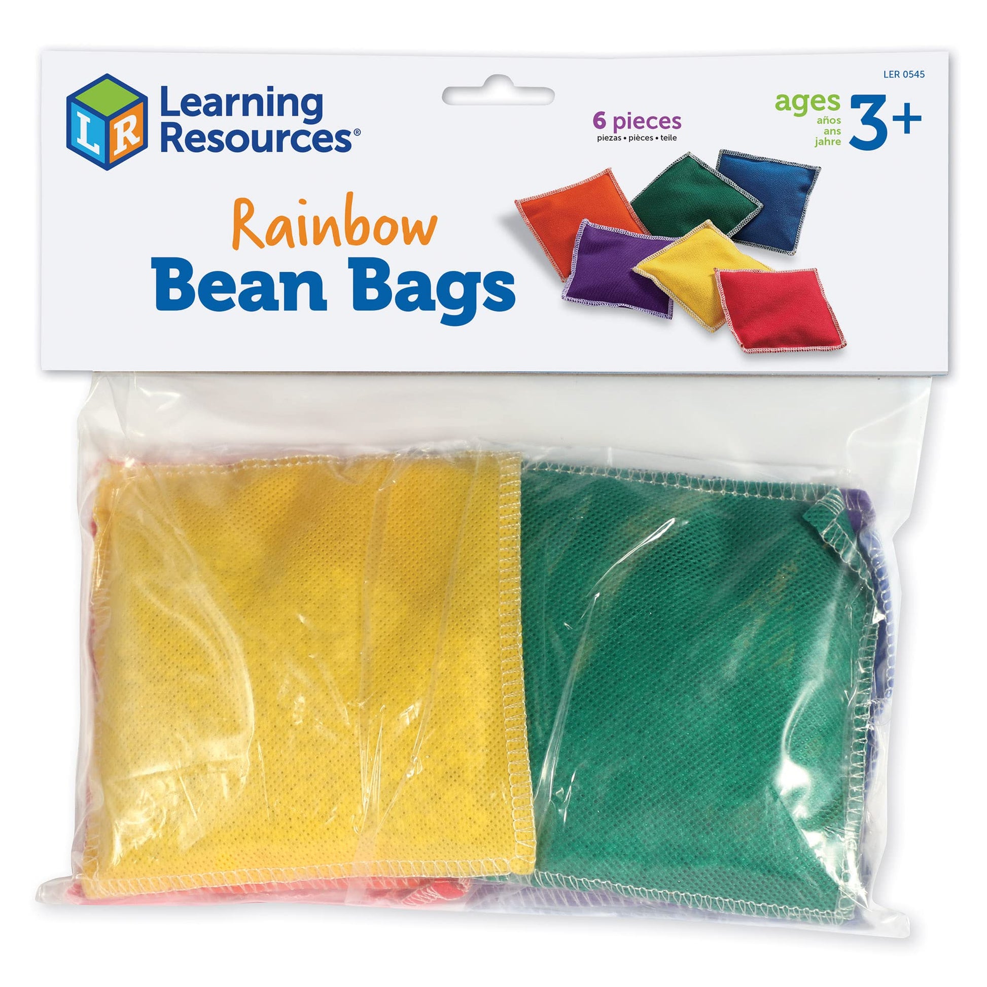 Learning Resources Rainbow Bean Bags - 6 Pieces  PreK+ | Ages 3+ Bean Bags for Kids  Counting and Sorting Toys  Hand Eye Coordination