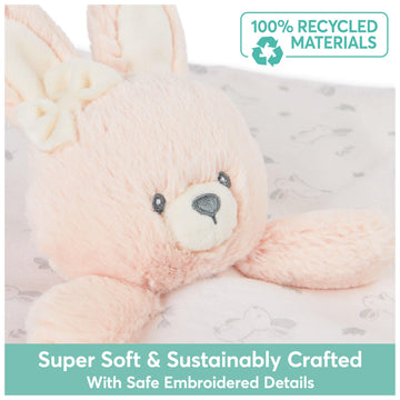 Gund Baby Sustainably Soft Bunny Lovey, Stuffed Animal Plush Blanket Made From 100% Recycled Materials, For Babies And Newborns,