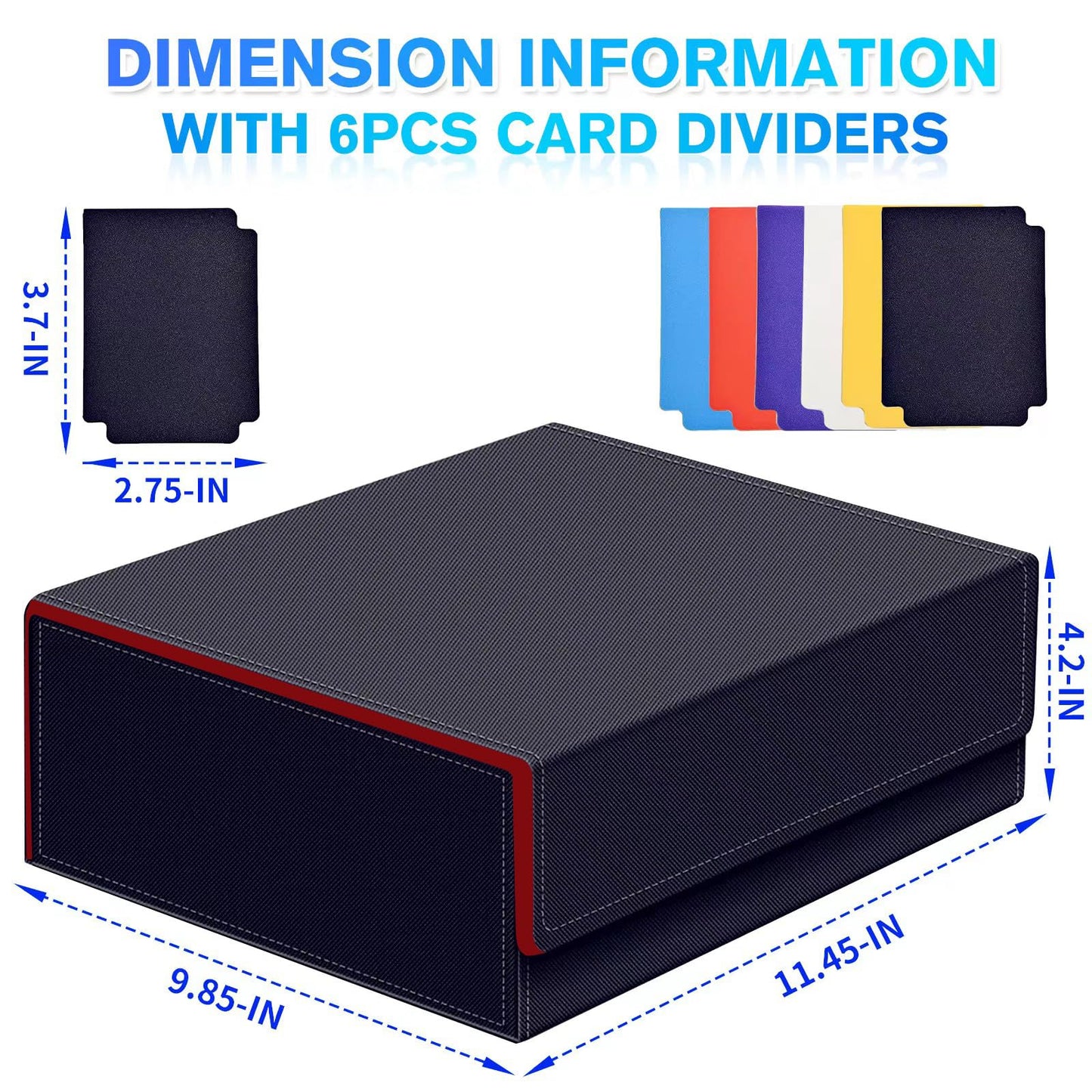 Wutonmu Trading Card Storage Box For Mtg, 1800+ Pu Leather Deck Box With Magnetic Closure, Organizer Fits Game And Sports Cards