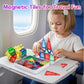 50Pcs Small & Strong Magnetic Tiles Travel Set,Magnet Building Blocks With Metal Case, Montessori Stem Toy For Kids Ages 3+, Por