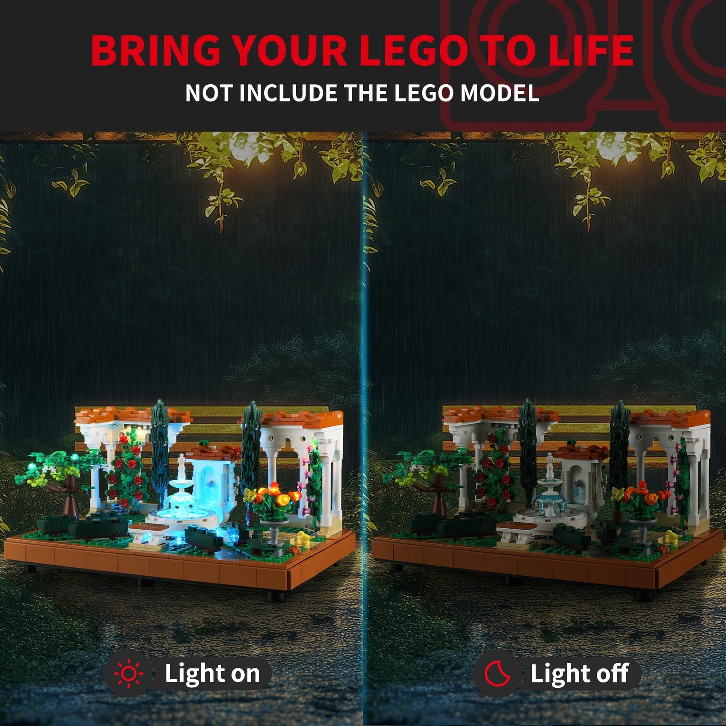 Briksmax Light Kit For Lego-10359 Fountain Garden Building Kit, Creative Diy Led Lighting Accessories, Decorative Model Kit (Not