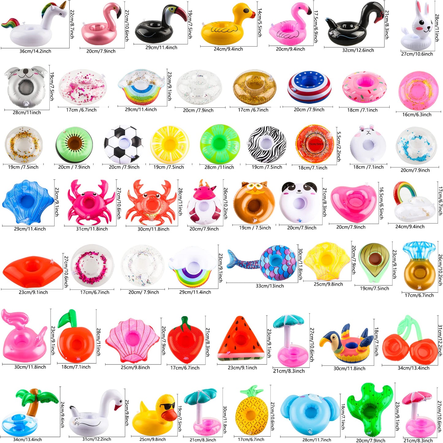 Sonarun 60 Pack Inflatable Drink Holders Inflatable Pool Cup Coasters Inflatable Drinking Cup Holder With Air Pump For Swimming