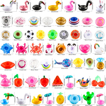 Sonarun 60 Pack Inflatable Drink Holders Inflatable Pool Cup Coasters Inflatable Drinking Cup Holder With Air Pump For Swimming