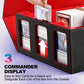 Uaono Card Storage Box For Trading Cards, 1800+ Commander Deck Box For Mtg With Display Window, Toploader Card Case Fits Magic Tcg Ptcg Sports Cards; 10 Removable Divider, 3 Stoppers (Black, Red)