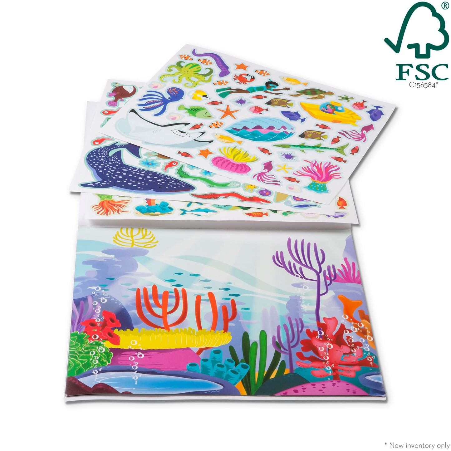 Melissa & Doug Reusable Sticker Activity Pad - Under The Sea - 14.05"x11.05" - Multicolor - FSC Certified - Model 30500