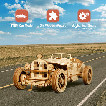 Rowood Model Cars To Build, 3D Wooden Puzzle For Adults & Teens, Diy Scale Mechanical Car Model Building Kits, Best Toys Gift Fo