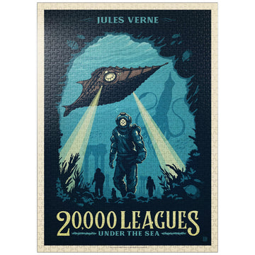 Mypuzzle 20,000 Leagues Under The Sea: Jules Verne, Vintage Poster - Premium 1000 Piece Jigsaw Puzzle For Adults