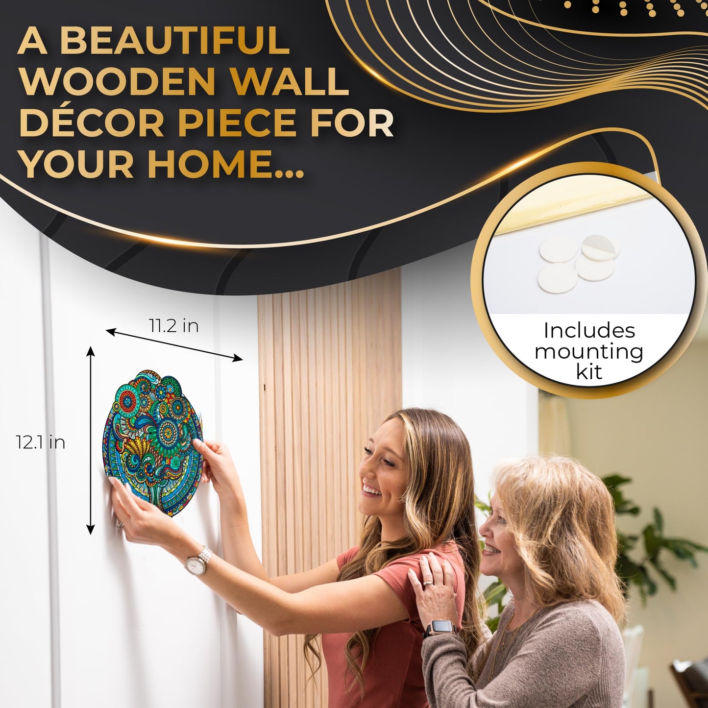 ZenChalet - Floral Retro Wooden Jigsaw 200 Piece Puzzle - Unique Wooden Puzzles for mature-themeds  Cool Puzzle Brain Teaser - Great Gift for Friends and Family - Mind Puzzle for mature-themeds