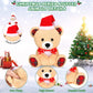 Threan 8 Inch Christmas Stuffed Animal Christmas Plush Toy Doll With Santa Hat Xmas Plush Stuffed Bear Monkey Deer Lion Koalas Panda Dog Elephant For Valentine'S Day, Festival (Little Bear Style)