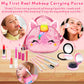 Hollyhi 25 Pcs Kids Makeup Kit for Girl, Washable Real Make Up Play Set with Unicorn Cosmetic Bag, Pretend Beauty Set Princess D