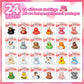 Konijiwa Valentines Day Gifts For Kids Includes 24 Pack Rubber Duck And Valentine Cards, School Valentine'S Day Party Exchanges