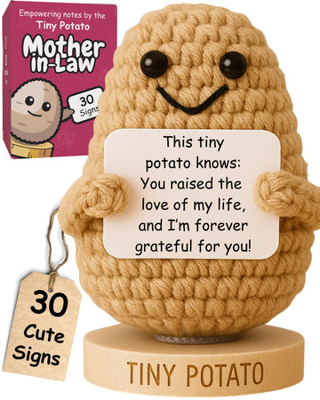Mother-in-Law Birthday Gifts- Handmade Crochet Potato Doll with 30 Loving Signs for Mother In Law for Christmas, Birthday Apprec
