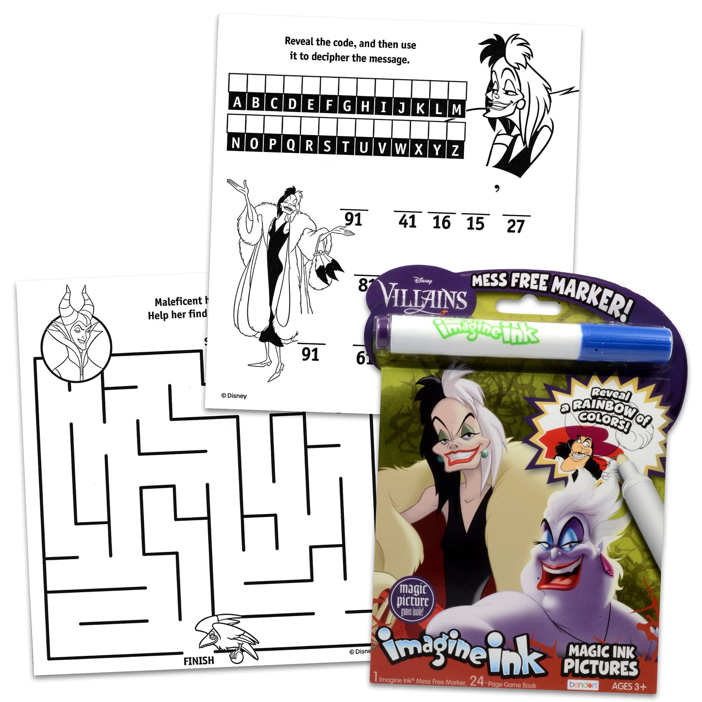 Classic Disney Disney Villains Coloring and Activity Book Set for Toddlers, Kids ~ Villains Bright Ideas Coloring Book and Imagi