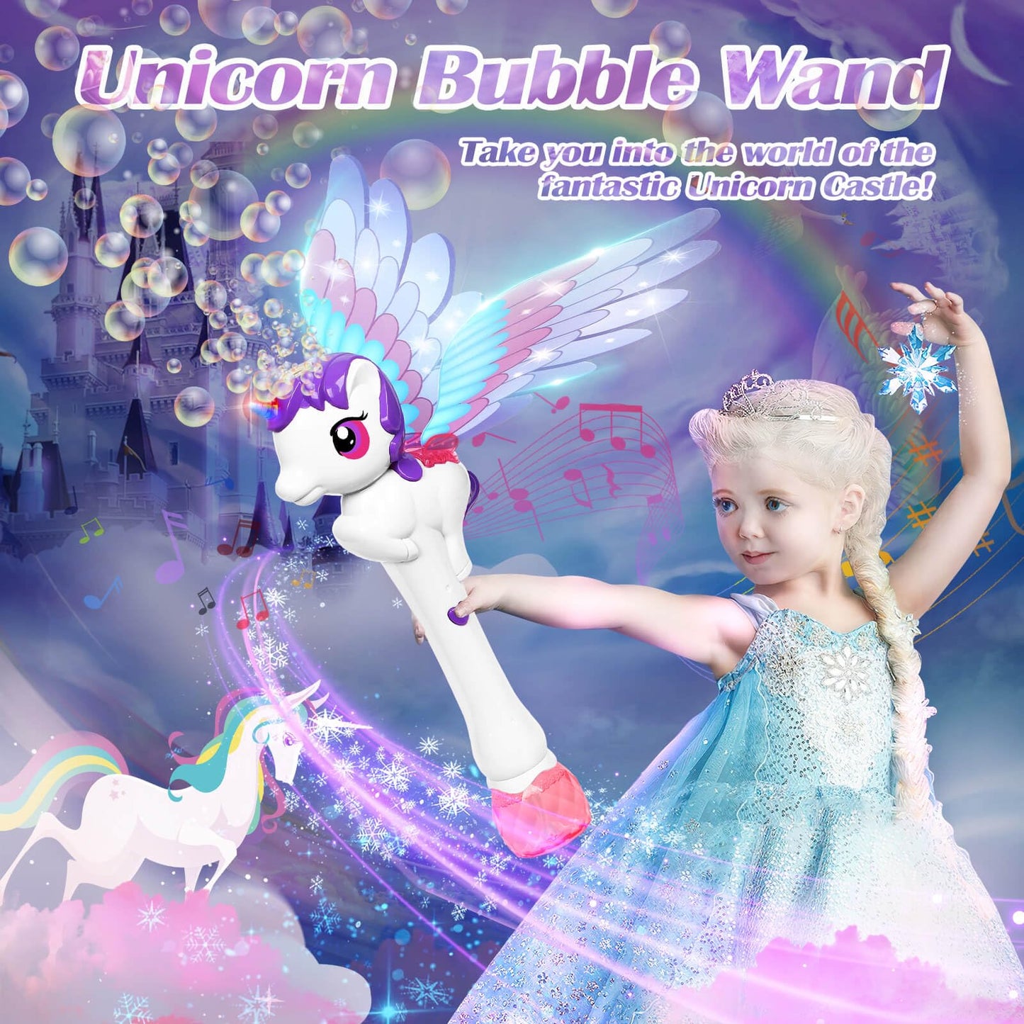 Dolanus Bubble Wands For Kids Toys Ages 3 4 5 Year Old Girl: Unicorn Toys Princess Wand, Toddler Girl Toys Age 3 4-5 6 Years Old, Outdoor Party Birthday Gifts For 3 4 5 Year Old Girl