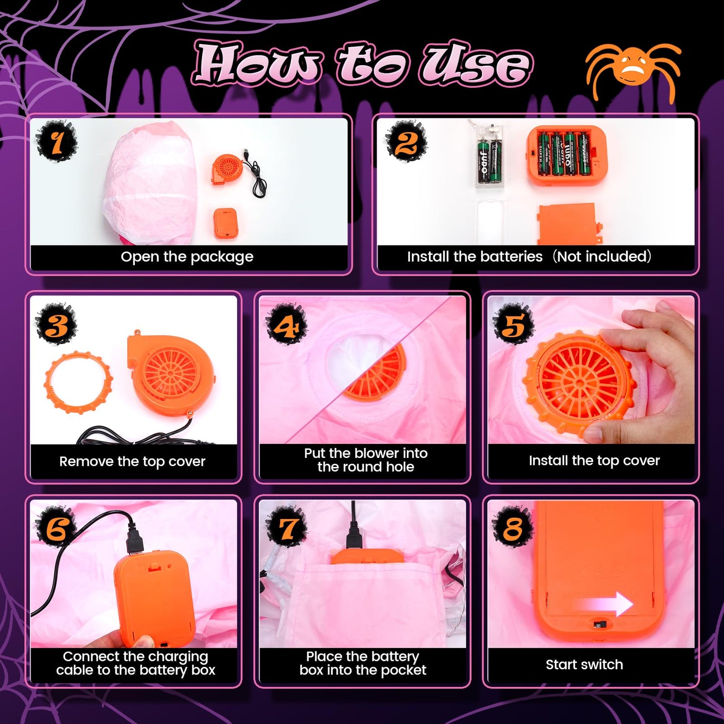 Skirfy Inflatable Unicorns Costume for Kids Riding on Unicorns Blows Up Costumes for Girls 6-8 8-10 Funny Halloween Parties Cosplay Dress Easter Thanksgiving Cosplay Events Party