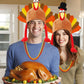 Hikkcos Thanksgiving Turkey Hat And 3 Packs Bead Necklaces Turkey Head Costume Plush Gobbler Hat For Thanksgiving Trot Dress Up