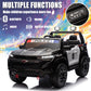 Luibas Police Car Ride On 24V 4Wd 2-Seater Battery Powered Licensed Chev-Rolet Kids Ride On Truck Electric Car With Remote Contr