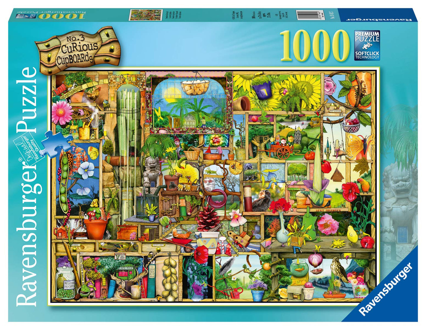 Ravensburger 1000 Piece Jigsaw Puzzle - The Gardener's Cupboard, Green, Linen, Model 19482, Unique Piece Design, Anti-Glare Surface