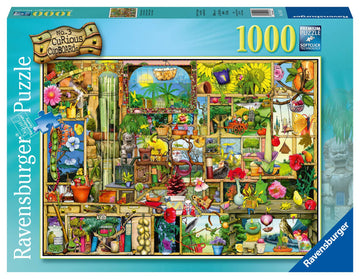 Ravensburger 1000 Piece Jigsaw Puzzle - The Gardener's Cupboard, Green, Linen, Model 19482, Unique Piece Design, Anti-Glare Surface