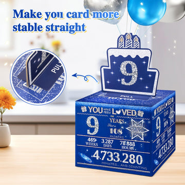 Toyeishi 9 Happy Birthday Money Box For Cash Gift, 9Th Birthday Decorations For Boys And Girls, Gifts For 9 Year Old Boy, Boy Bi