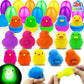 AMENON 24 Pack Easter Basket Stuffers Chick Duck LED Puffer Balls Easter Eggs Filled Light Up Squeeze Sensory Ball Stress Relief