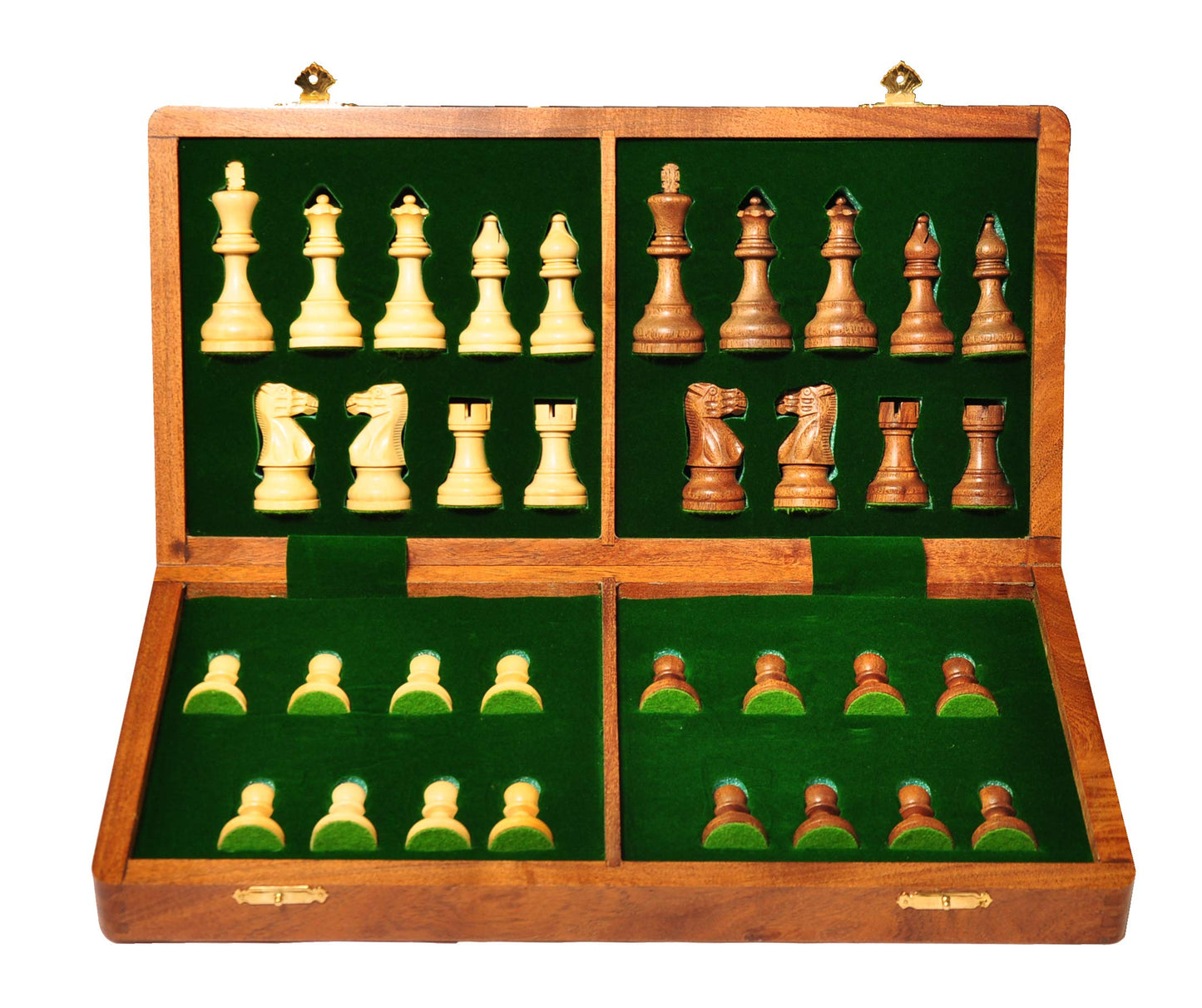 PALM ROYAL HANDICRAFTS Handmade Rosewood Foldable Chess Board Set Wooden with Non Magnetic Pieces and Extra Queens for 2 Players