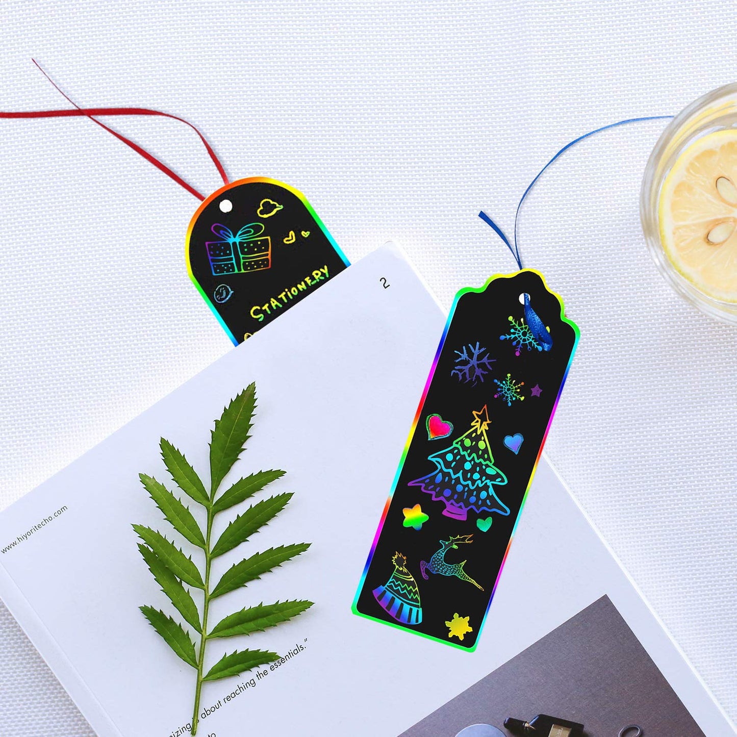 Augsun 96 Set Magic Scratch Rainbow Bookmarks Making Kit For Kids Students Christmas Party Favor Scratch Paper Diy Bookmarks Bul