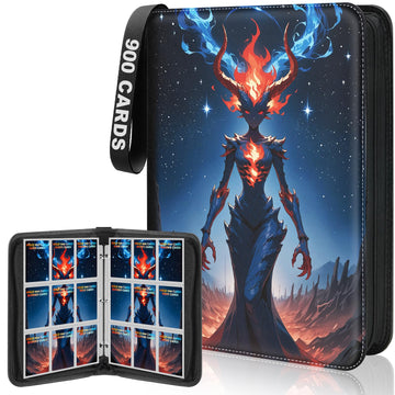 Winsing 9-Pocket Card Binder  3 Ring Trading Card Holder Album  900 Cards Large Zipper Collection Binder - enhanced Card Storage Organizer for Sports  Baseball  Photocard  Football  Game Black Sky