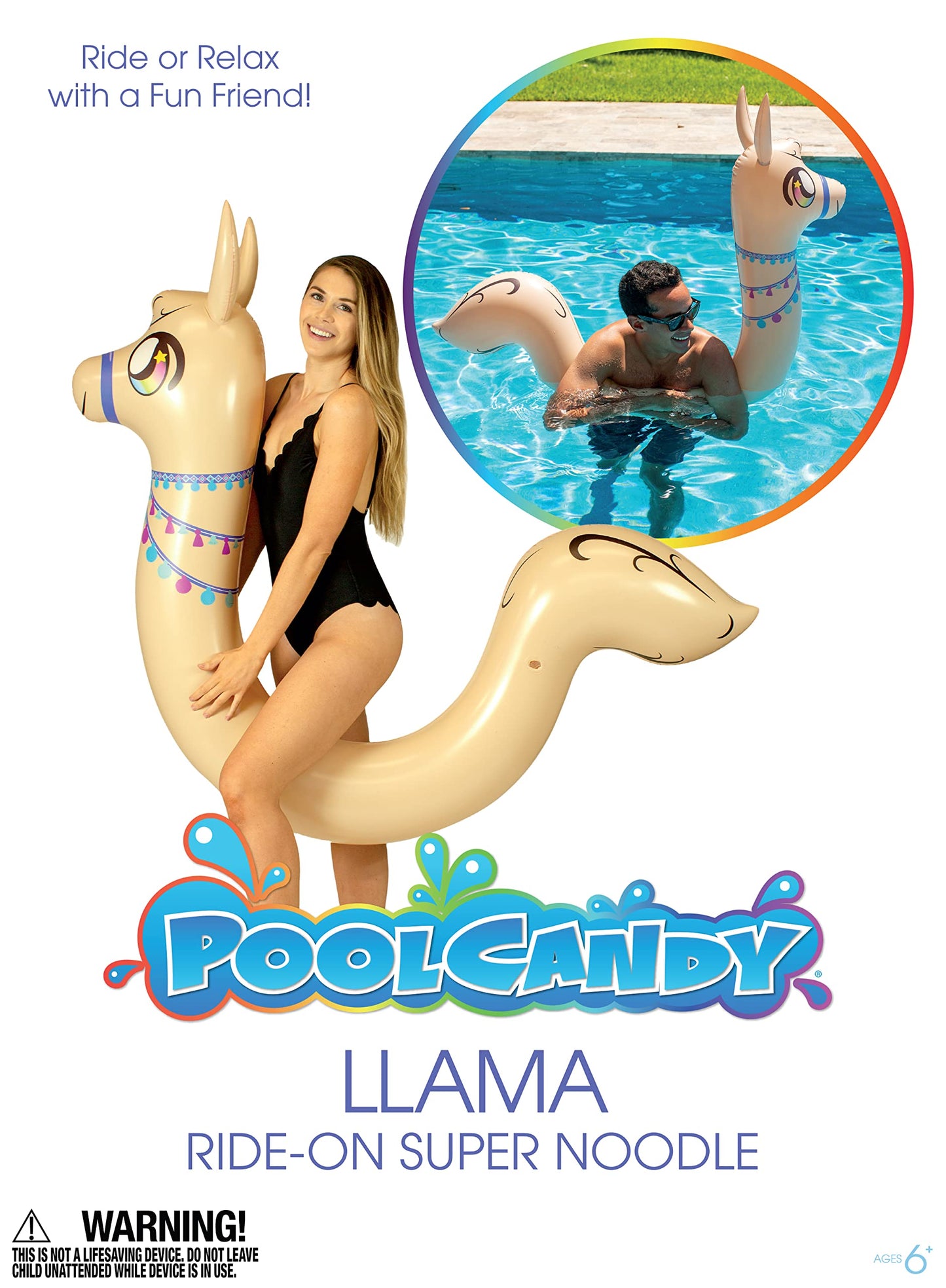 Poolcandy Inflatable Animal Swim Noodles (Llama)