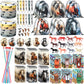 Dansydaisy 114 Pcs Horse Themed Party Favor Supplies with Drawstring Bag Mini Figurines Keychain Silicone Bracelets Badges Puzzl
