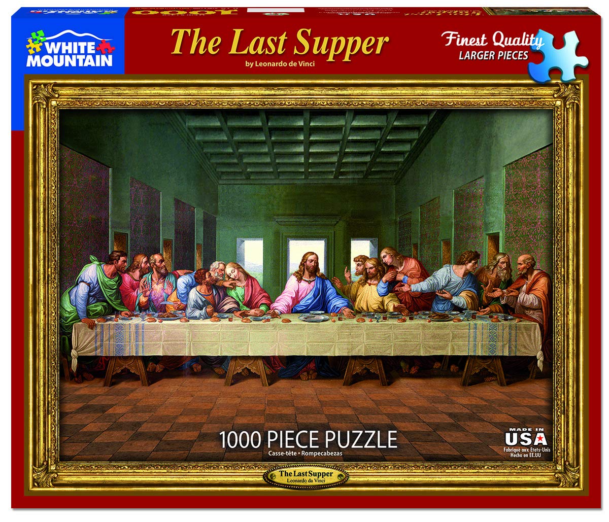 White Mountain 1000 Piece Jigsaw Puzzle - Last Supper Design - Chipboard Material