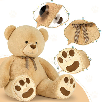 Maogolan 43 Inch Giant Teddy Bear Stuffed Animal, Big Stuffed Bear For Baby Shower Life Size Large Teddy Bear For Girlfriend Boy