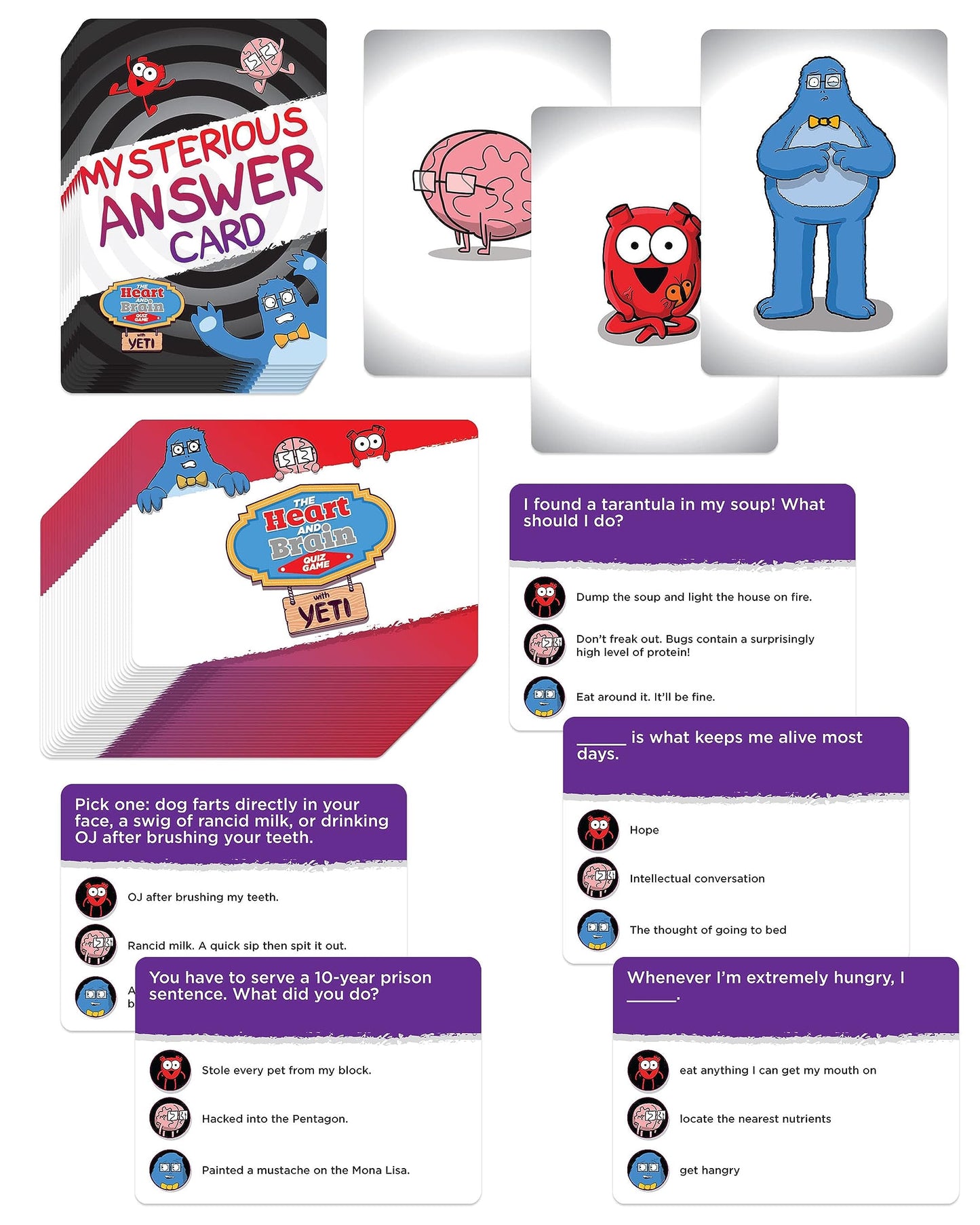 The Awkward Yeti Heart and Brain Card Game - Family Fun for Kids & Adults, Paper, Blue, Model 7011