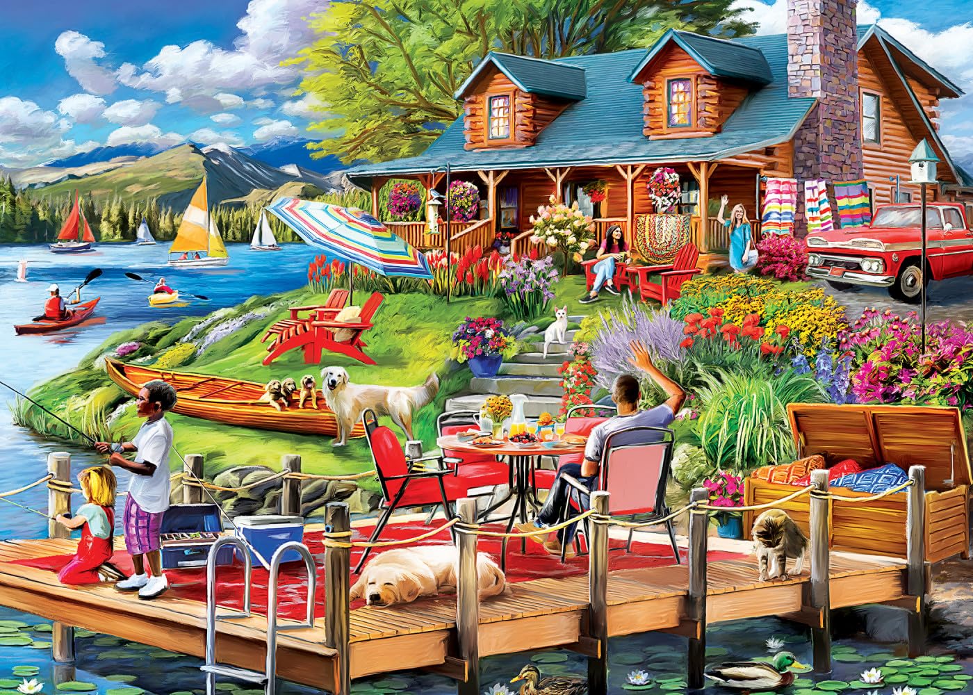 Masterpieces 550 Piece Jigsaw Puzzle for Adults, Family, Or Kids - The Secluded Cabin - 18x24