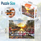 Diiopoty Puzzles for Adults Jigsaw 500 Piece Amsterdam Spring Quiet River Sunrise Flower with Bicycles for Family Fun Games Chal
