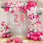 TONIFUL Number Balloons 16 Inch Light Pink 0-9 Number Mylar Foil Balloons 10 Pcs Custom Digital Balloons for Birthday Party Enga