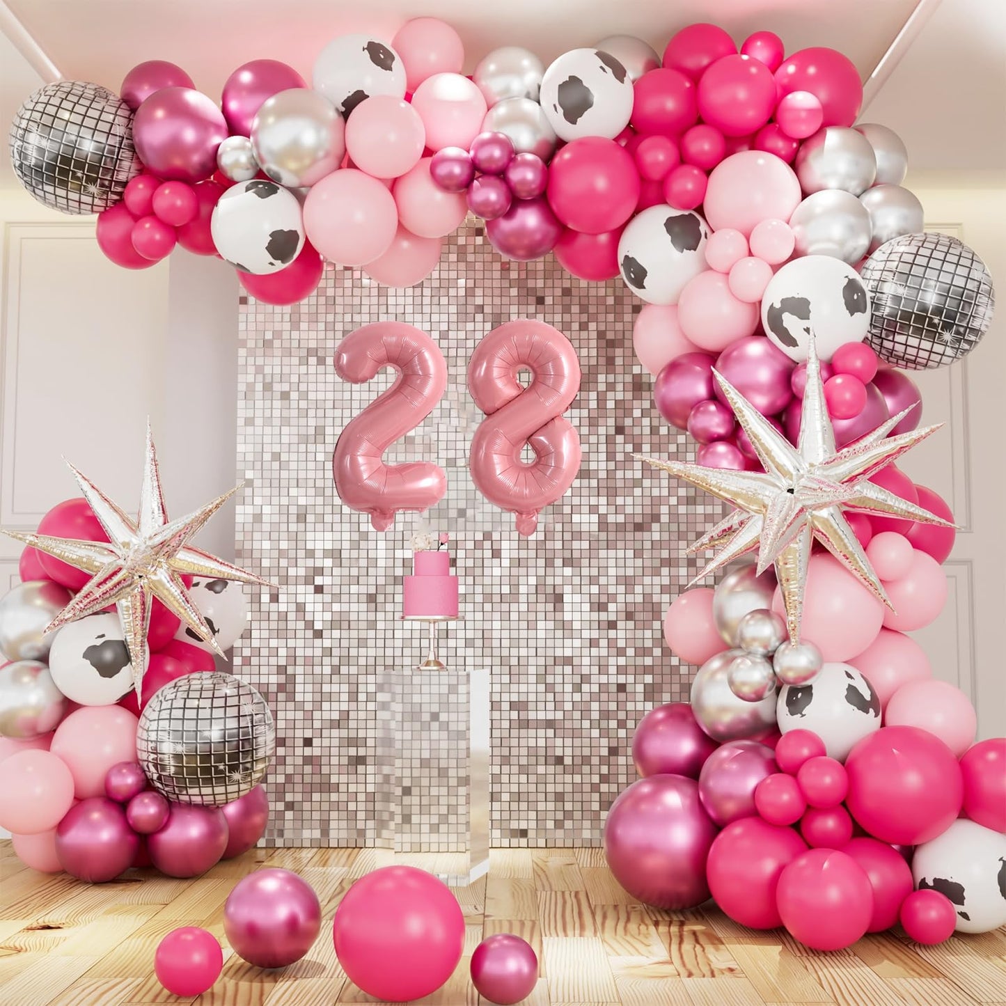 TONIFUL Number Balloons 16 Inch Light Pink 0-9 Number Mylar Foil Balloons 10 Pcs Custom Digital Balloons for Birthday Party Enga