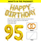 SHUNTAI 95th Birthday Decorations - Gold Jumbo Foil Mylar Number Balloons with Happy Birthday Banner for 59th or 95 Years Old Events