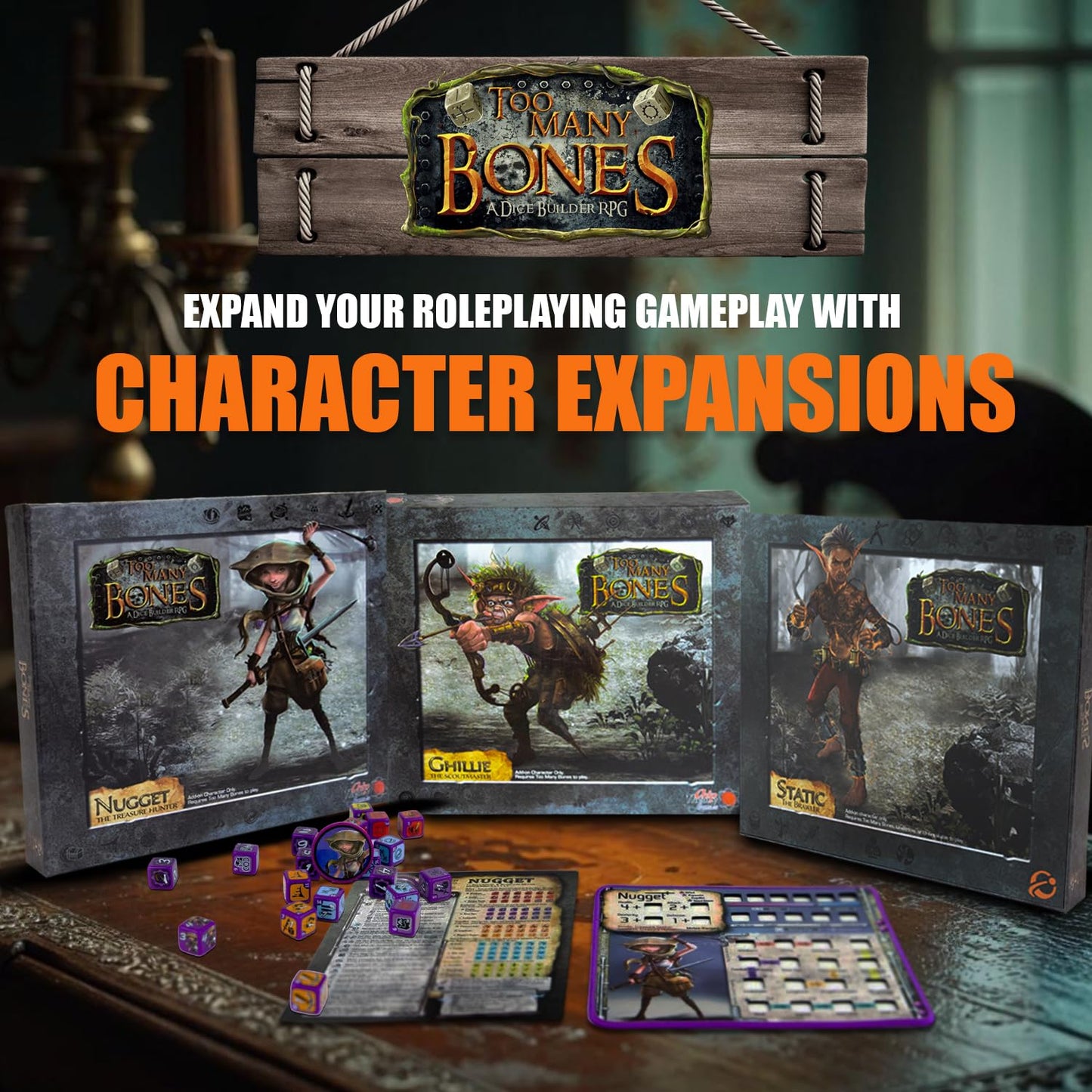 Chip Theory Games Too Many Bones: Lab Rats, Dice-Builder Roleplaying Game Expansion, Strategic Fantasy RPG Game Accessories for