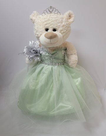 KINNEX COLLECTIONS SINCE 1997 20 Quince Anos Quinceanera Last Doll Teddy Bear with Dress (Centerpiece) ~ ARC16831-8 (Pistachio)