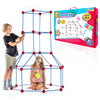 Power Your Fun Fun Forts Kids Tent For Kids - 81 Pieces Fort Building Stem Toys Kit, Construction Toys Play Tent Indoor And Outdoor Playhouse For Kids With 53 Rods And 28 Spheres (Red, Blue) 1 Pack