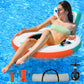 Fbsport Inflatable Dock Floating Platform, 3.6In Inflatable Water Hammock Floating Deck For Lake W/Cupholder, Round Floating Rin