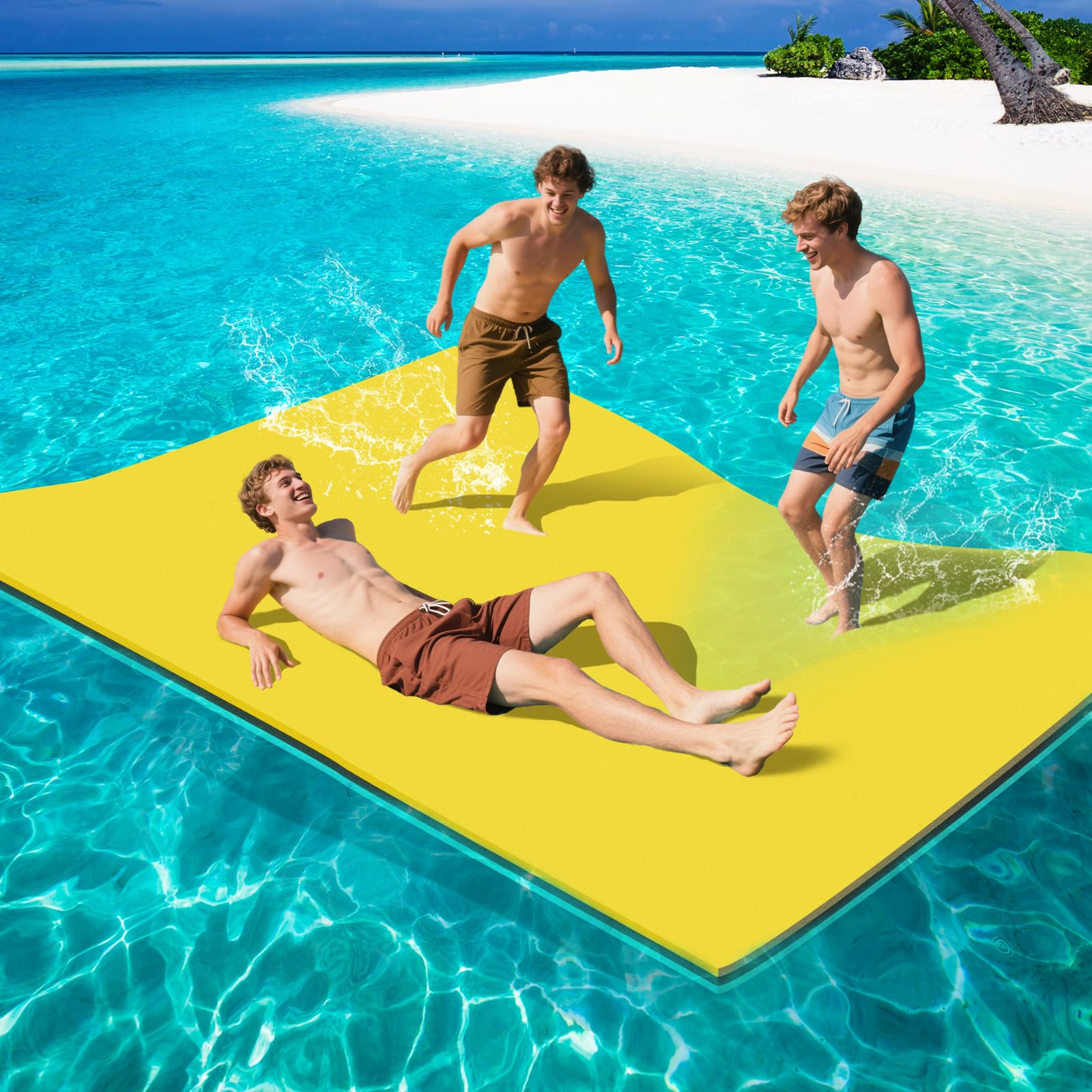 10x6FT Lily Pad Floating Mat, Floating Water Mat for Lake, 3 Layers Tear-Resistant XPE Foam Portable Lily Pad Float for Adults a