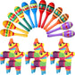 Hungdao 18 Pcs Mexican Fiesta Decor Include 12 Wooden Maracas Bulk 6 Mini Donkey Piatas Mexican Theme Decorations for Maracas Pa