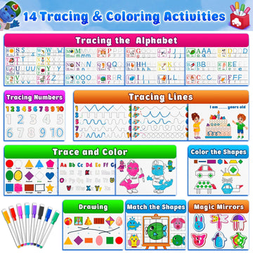 Curious 2 Learn Montessori Pre-Assembled Busy Book For Toddlers Ages 3 And Up, Pre K Preschool Learning Activities Book - Autism Sensory Learning & Education Toys Kindergarten Workbook (Blue)